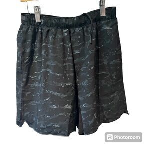 Lululemon Pace Breaker Short 9"‎ Mens Small Lined Black Grey Camo